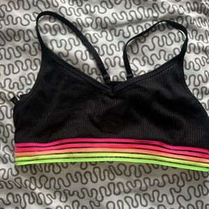 VS Pink black ribbed sports bra L